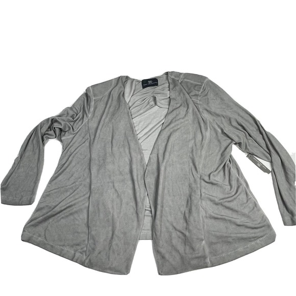 NWT Women’s Plus Size 4X Tart Collections Grey‎ Modal Blend Cardigan W/Pockets - Picture 1 of 12